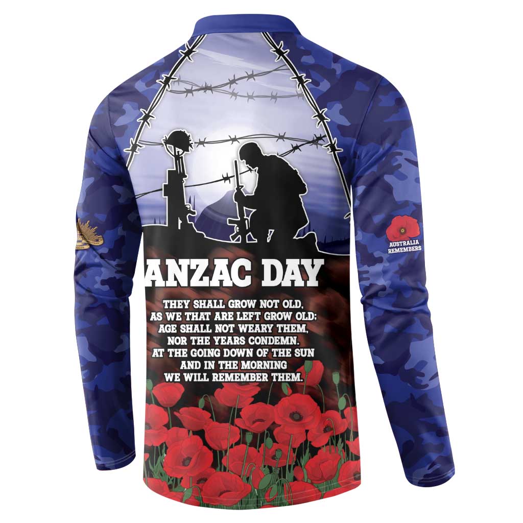 ANZAC Day Button Sweatshirt Lest We Forget
