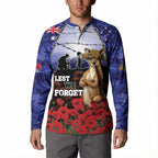 ANZAC Day Button Sweatshirt Lest We Forget