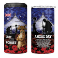 ANZAC Day 4 in 1 Can Cooler Tumbler Lest We Forget