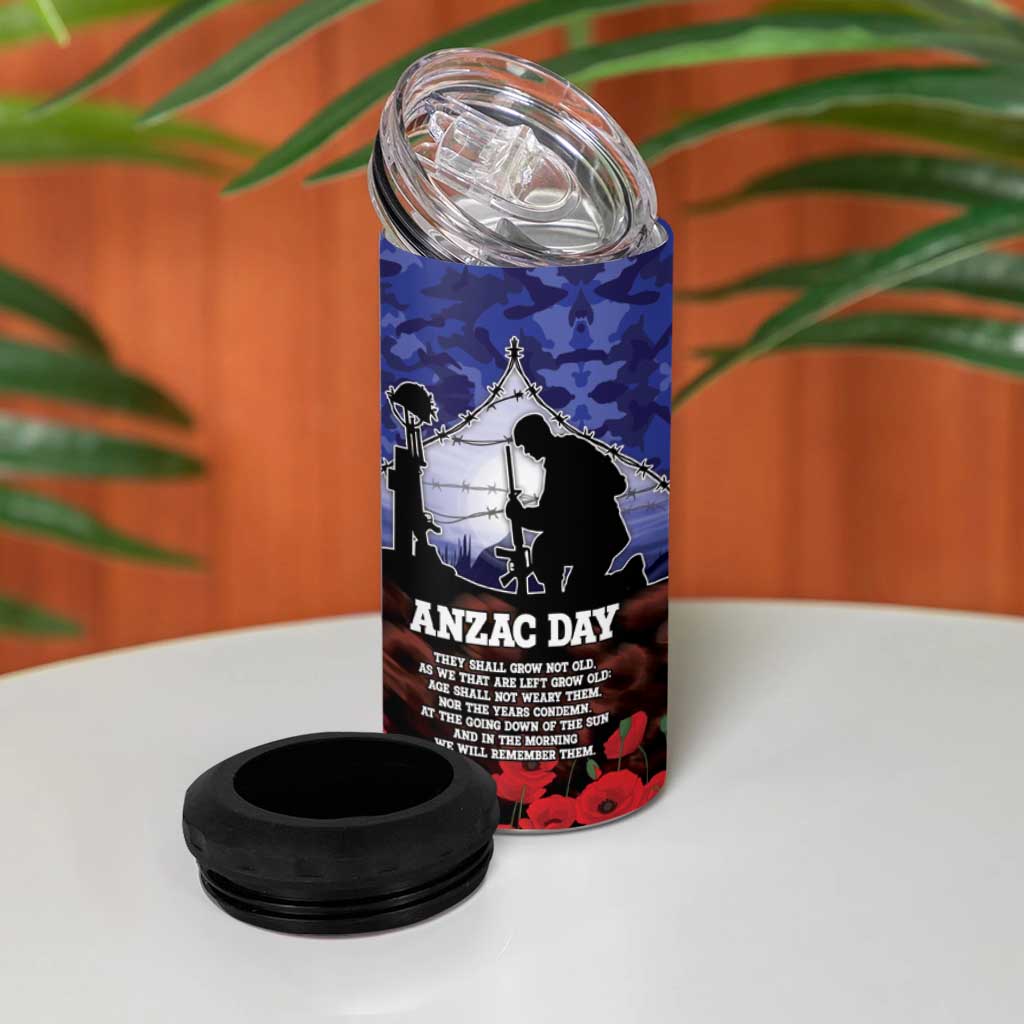 ANZAC Day 4 in 1 Can Cooler Tumbler Lest We Forget