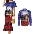 ANZAC Day Couples Matching Mermaid Dress and Long Sleeve Button Shirt Lest We Forget