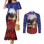 ANZAC Day Couples Matching Mermaid Dress and Long Sleeve Button Shirt Lest We Forget