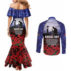 ANZAC Day Couples Matching Mermaid Dress and Long Sleeve Button Shirt Lest We Forget