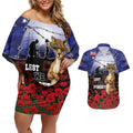 ANZAC Day Couples Matching Off Shoulder Short Dress and Hawaiian Shirt Lest We Forget
