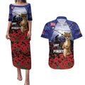 ANZAC Day Couples Matching Puletasi and Hawaiian Shirt Lest We Forget