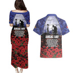 ANZAC Day Couples Matching Puletasi and Hawaiian Shirt Lest We Forget
