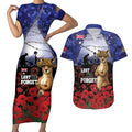 ANZAC Day Couples Matching Short Sleeve Bodycon Dress and Hawaiian Shirt Lest We Forget