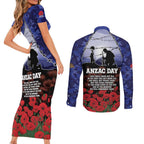 ANZAC Day Couples Matching Short Sleeve Bodycon Dress and Long Sleeve Button Shirt Lest We Forget