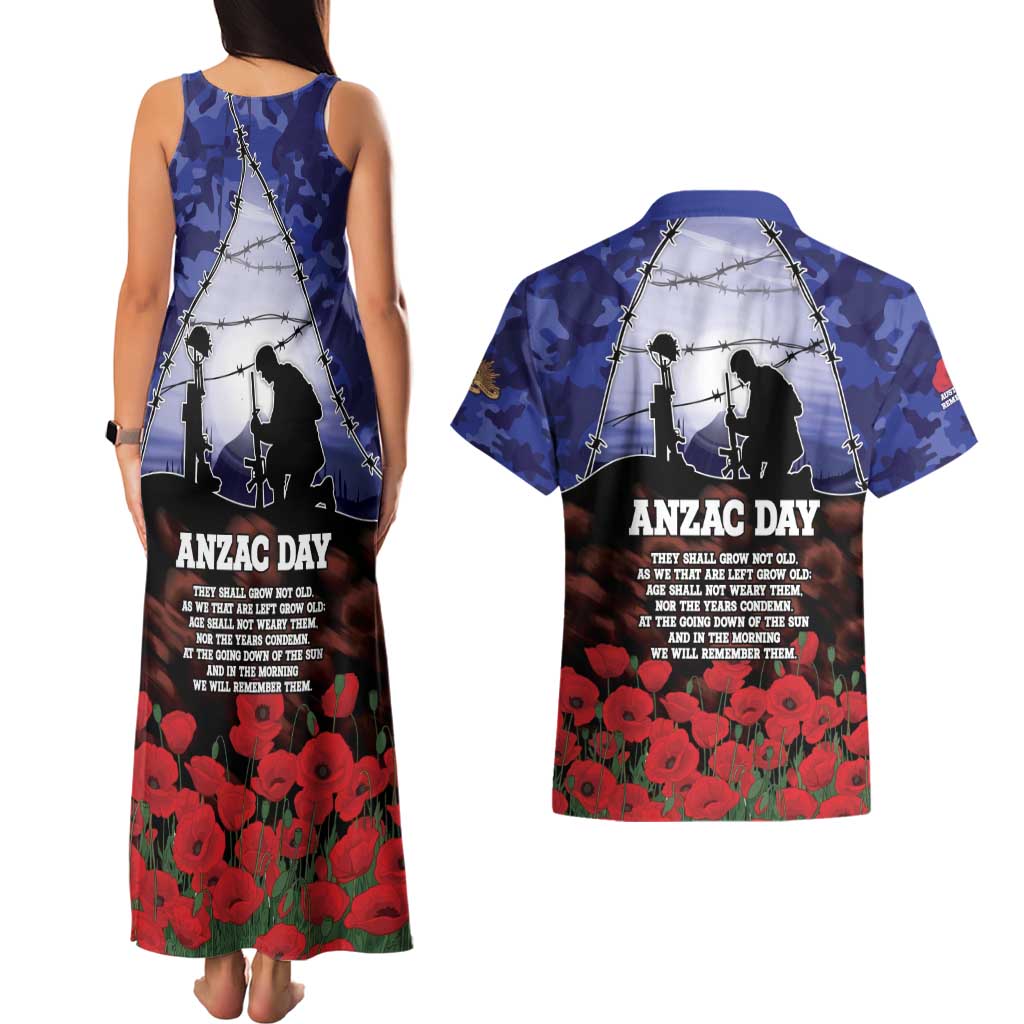 ANZAC Day Couples Matching Tank Maxi Dress and Hawaiian Shirt Lest We Forget