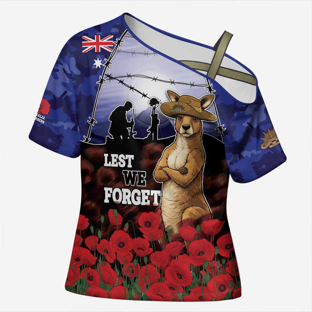 ANZAC Day Cross Shoulder Shirt Lest We Forget
