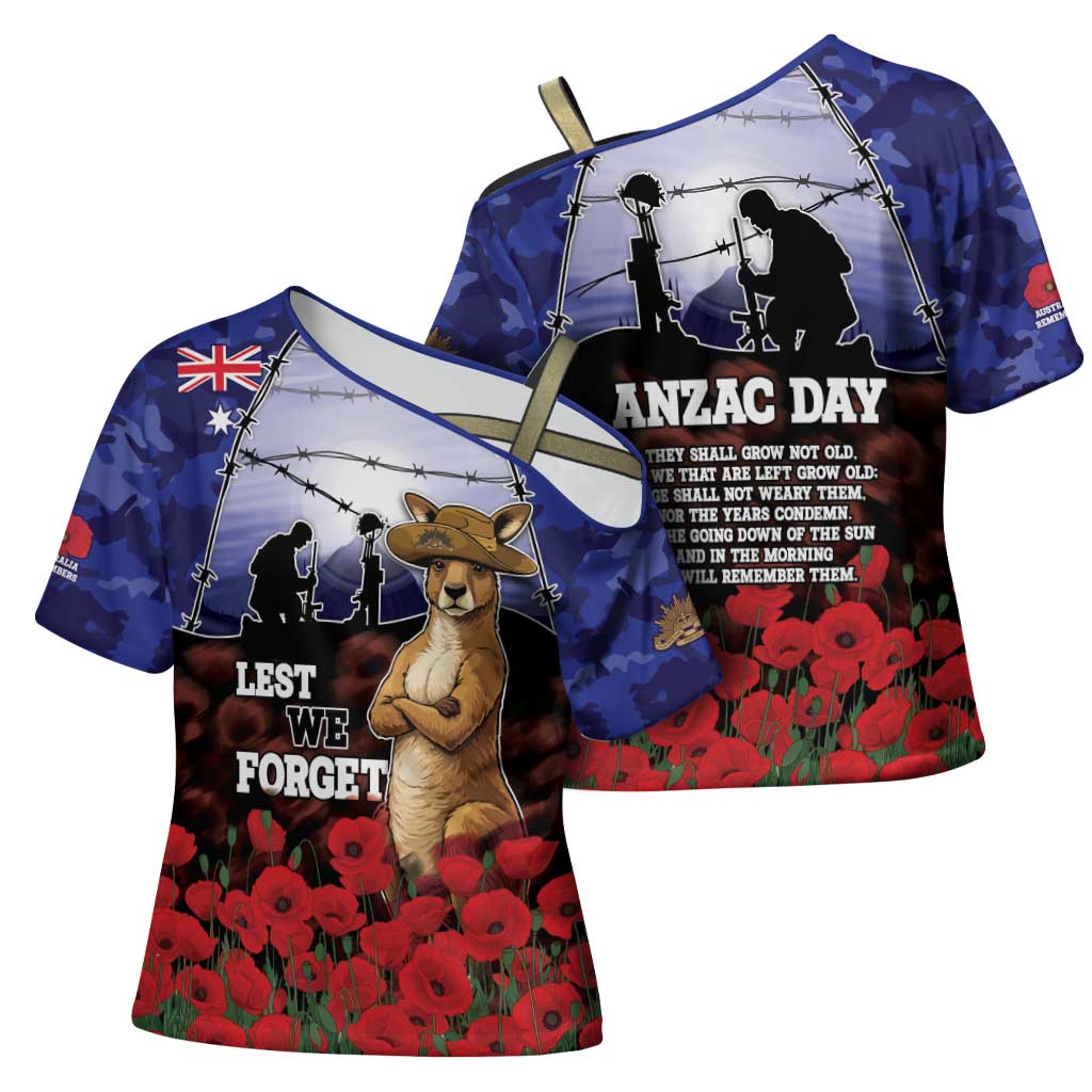 ANZAC Day Cross Shoulder Shirt Lest We Forget