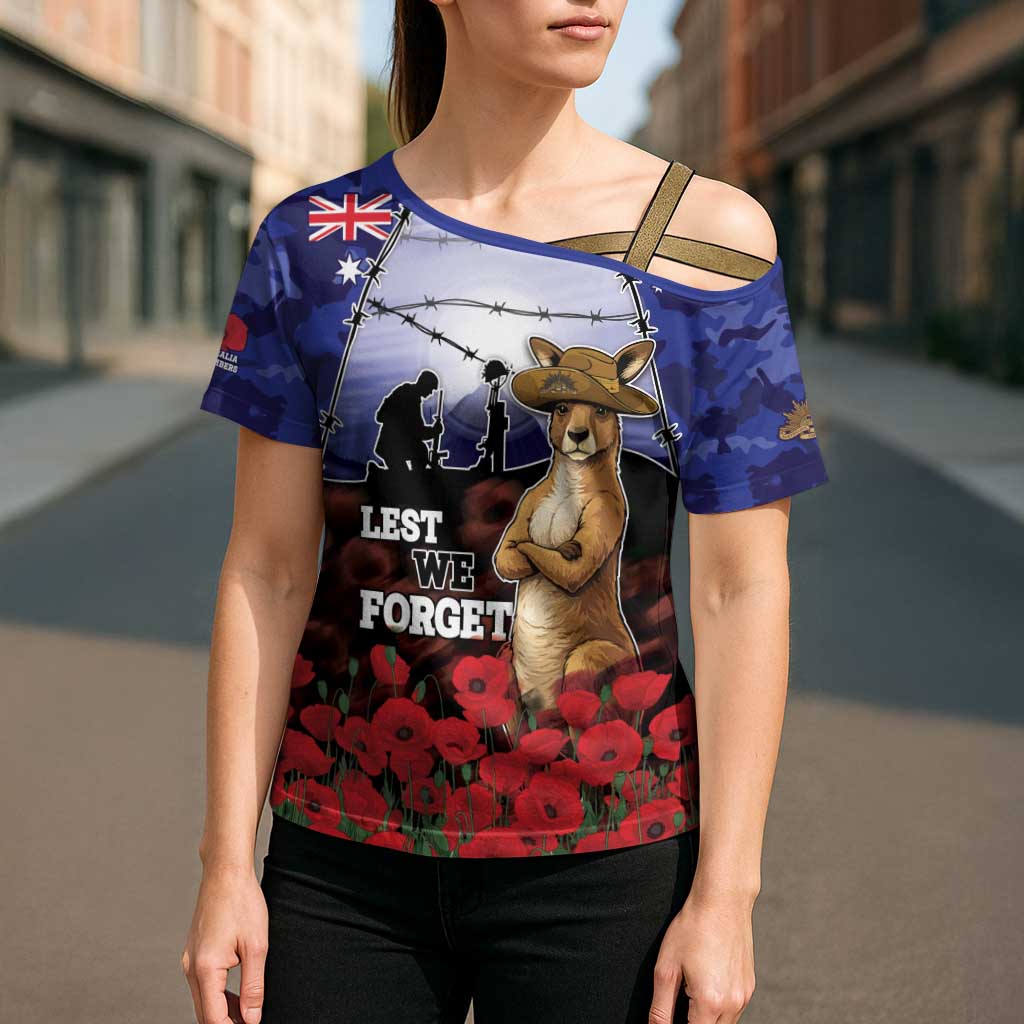ANZAC Day Cross Shoulder Shirt Lest We Forget