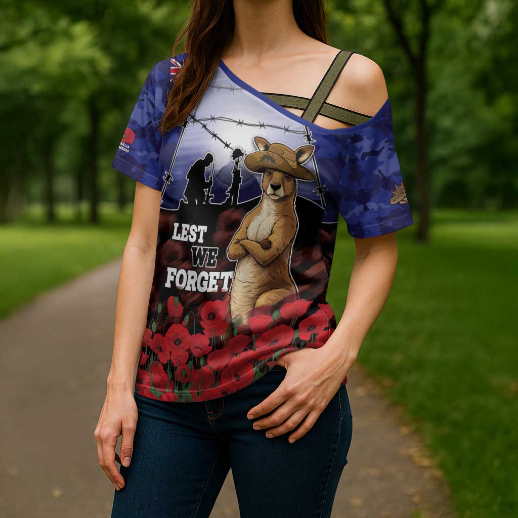 ANZAC Day Cross Shoulder Shirt Lest We Forget