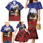 ANZAC Day Family Matching Mermaid Dress and Hawaiian Shirt Lest We Forget