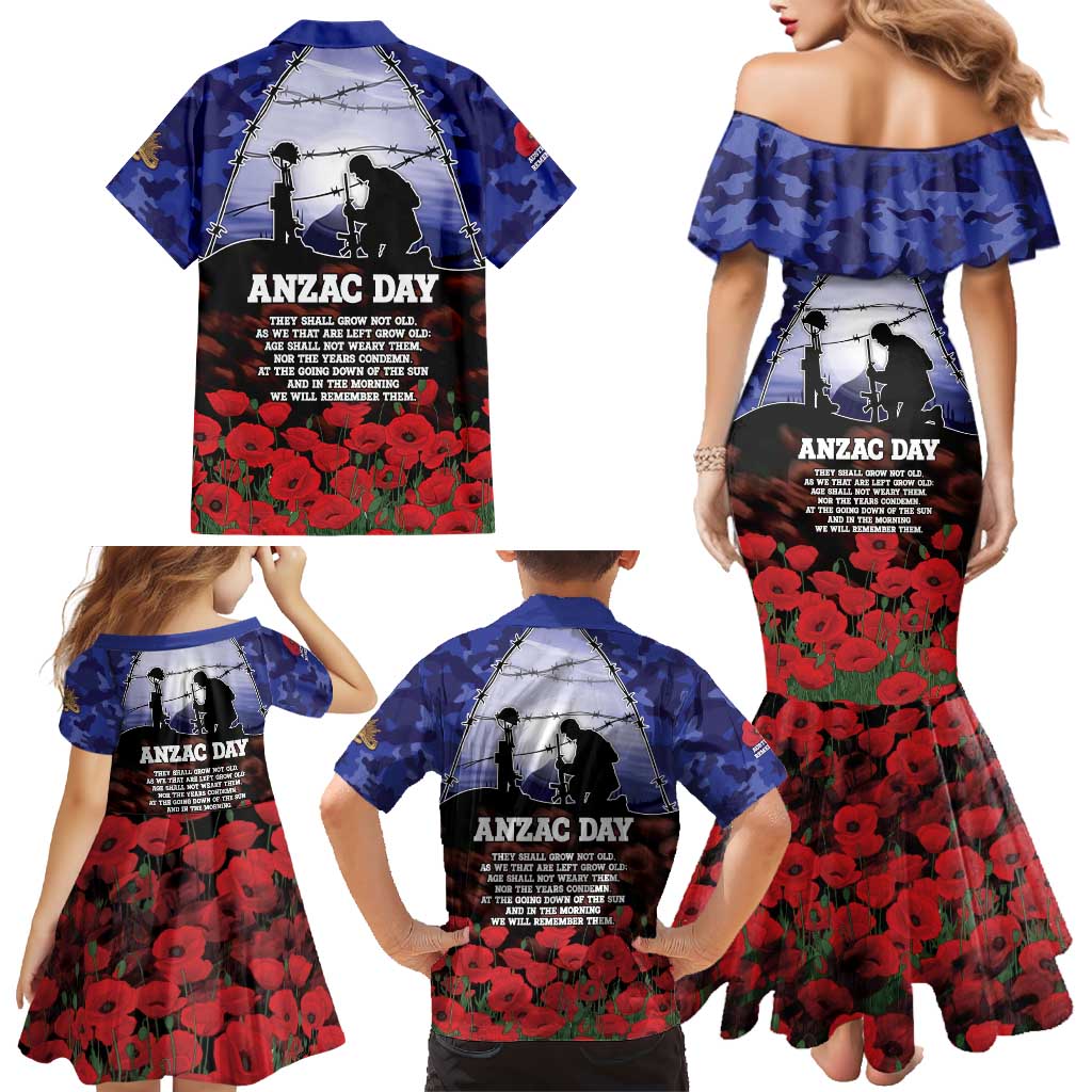ANZAC Day Family Matching Mermaid Dress and Hawaiian Shirt Lest We Forget