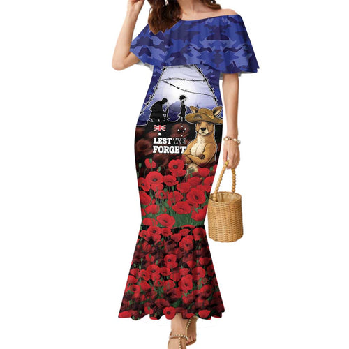 ANZAC Day Family Matching Mermaid Dress and Hawaiian Shirt Lest We Forget
