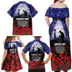 ANZAC Day Family Matching Off Shoulder Maxi Dress and Hawaiian Shirt Lest We Forget