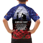 ANZAC Day Family Matching Off Shoulder Short Dress and Hawaiian Shirt Lest We Forget