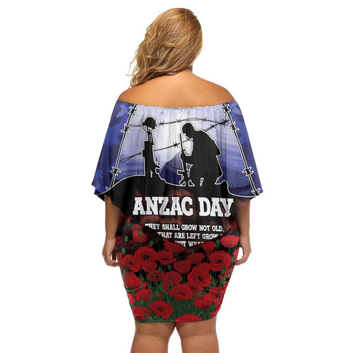 ANZAC Day Family Matching Off Shoulder Short Dress and Hawaiian Shirt Lest We Forget