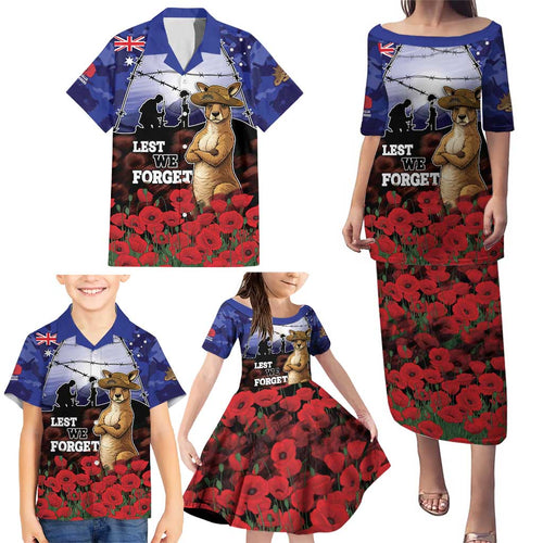 ANZAC Day Family Matching Puletasi and Hawaiian Shirt Lest We Forget