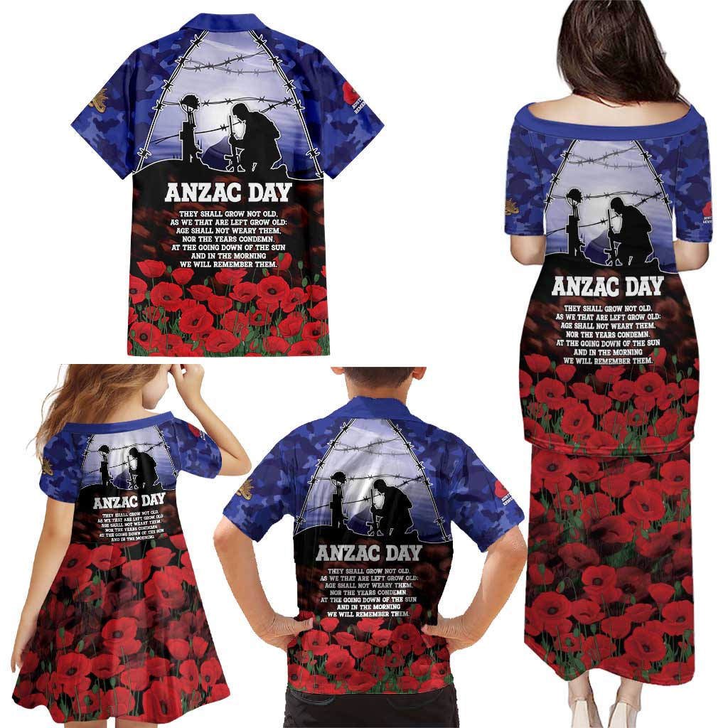 ANZAC Day Family Matching Puletasi and Hawaiian Shirt Lest We Forget