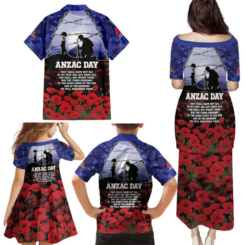 ANZAC Day Family Matching Puletasi and Hawaiian Shirt Lest We Forget