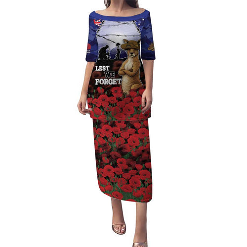 ANZAC Day Family Matching Puletasi and Hawaiian Shirt Lest We Forget