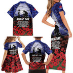 ANZAC Day Family Matching Short Sleeve Bodycon Dress and Hawaiian Shirt Lest We Forget