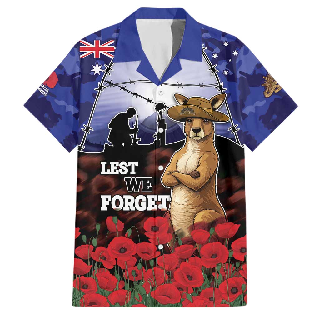ANZAC Day Family Matching Short Sleeve Bodycon Dress and Hawaiian Shirt Lest We Forget