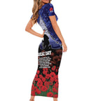 ANZAC Day Family Matching Short Sleeve Bodycon Dress and Hawaiian Shirt Lest We Forget