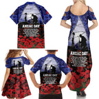 ANZAC Day Family Matching Summer Maxi Dress and Hawaiian Shirt Lest We Forget