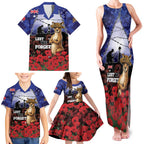 ANZAC Day Family Matching Tank Maxi Dress and Hawaiian Shirt Lest We Forget