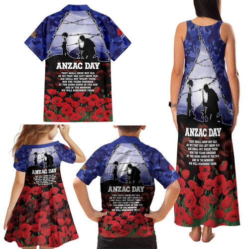 ANZAC Day Family Matching Tank Maxi Dress and Hawaiian Shirt Lest We Forget