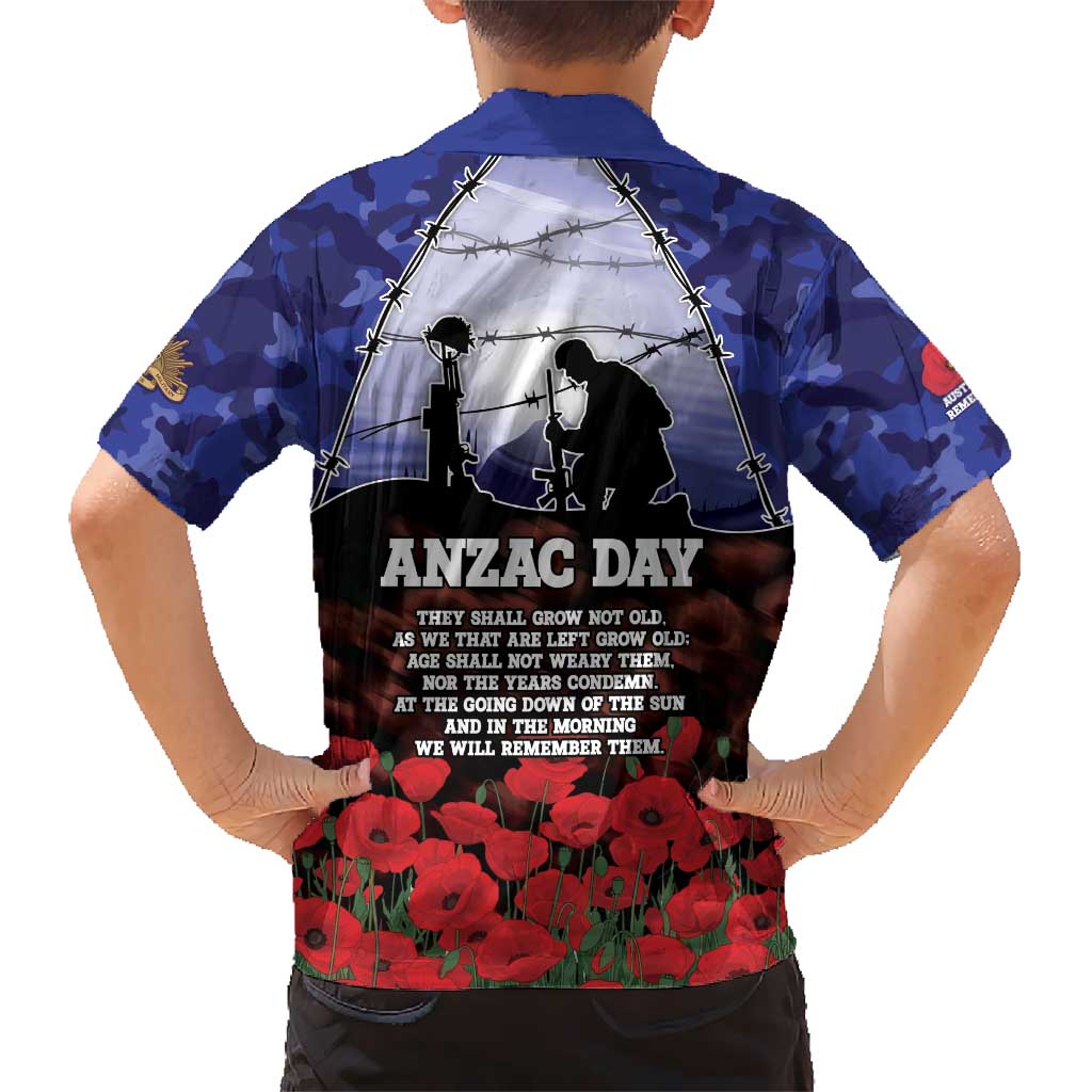 ANZAC Day Kid Hawaiian Shirt Lest We Forget