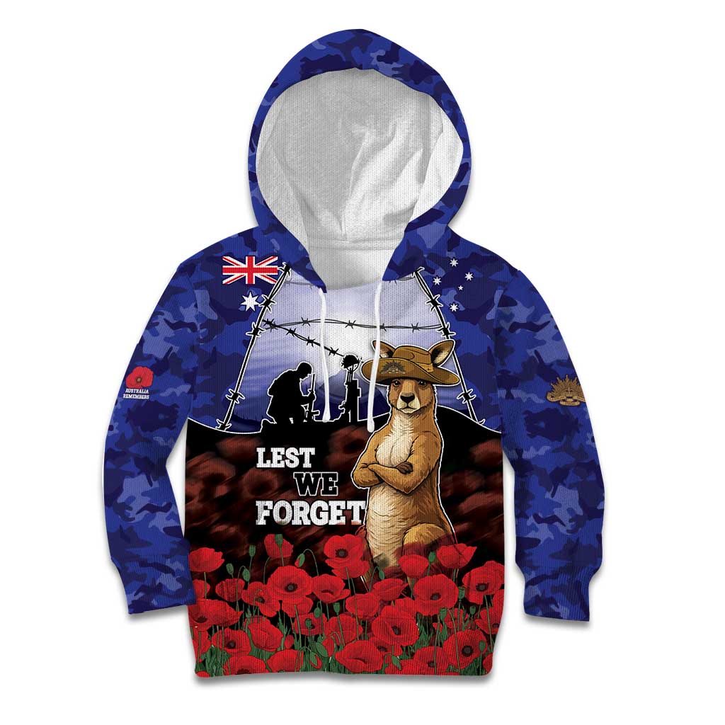 ANZAC Day Kid Hoodie Lest We Forget