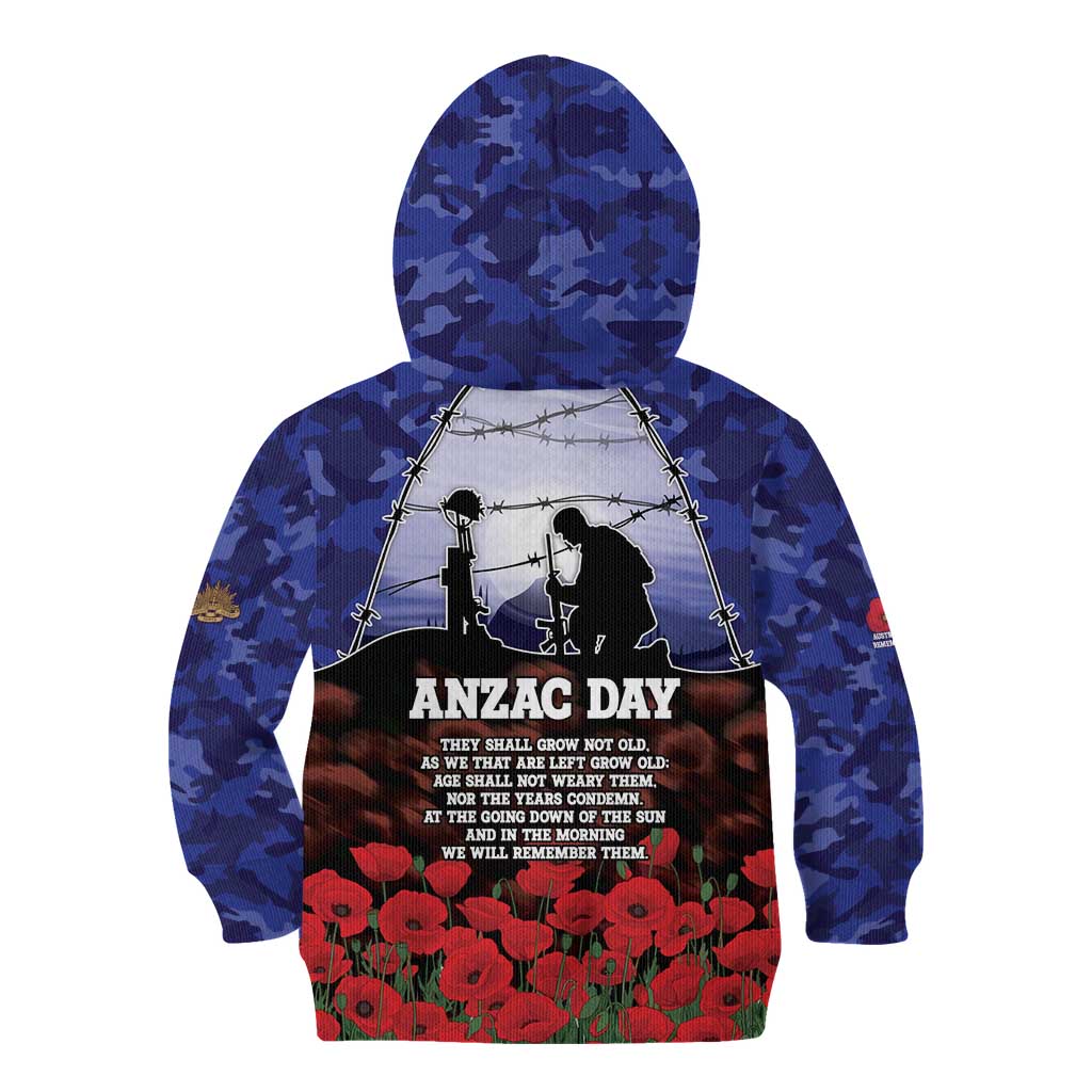 ANZAC Day Kid Hoodie Lest We Forget