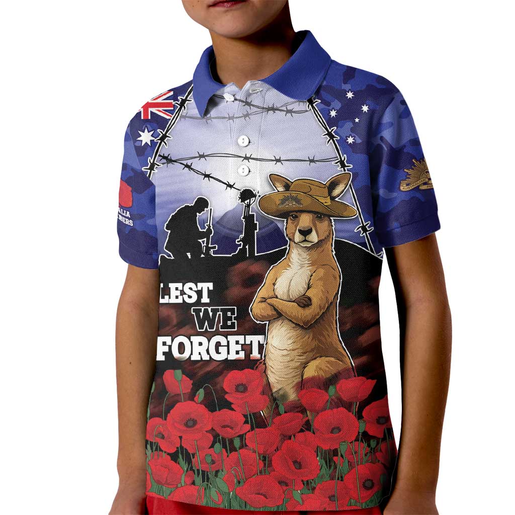 ANZAC Day Kid Polo Shirt Lest We Forget