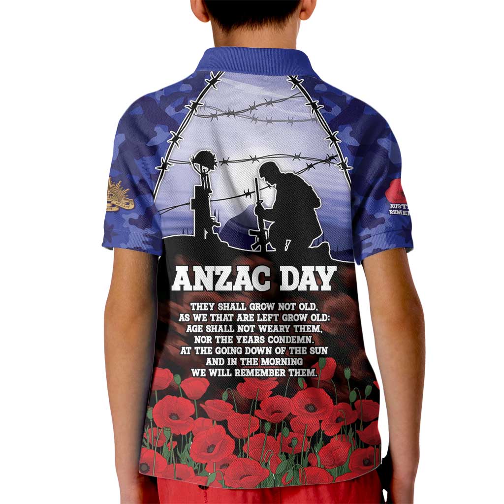 ANZAC Day Kid Polo Shirt Lest We Forget