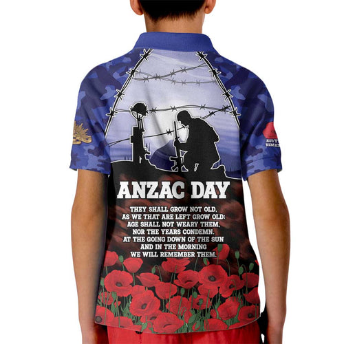 ANZAC Day Kid Polo Shirt Lest We Forget