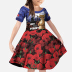 ANZAC Day Kid Short Sleeve Dress Lest We Forget