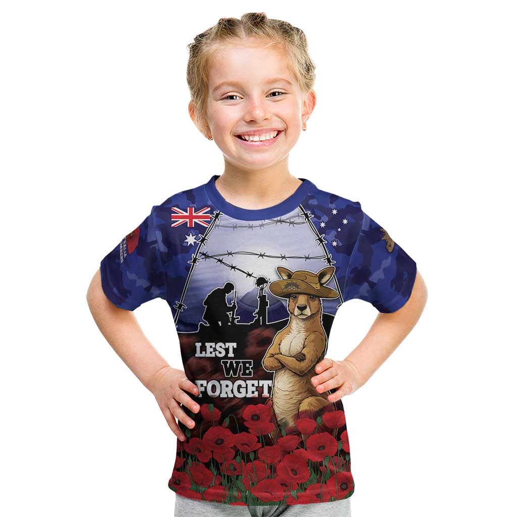 ANZAC Day Kid T Shirt Lest We Forget