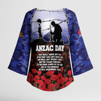 ANZAC Day Kimono Sleeve Blouse Lest We Forget