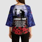 ANZAC Day Kimono Sleeve Blouse Lest We Forget