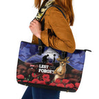 ANZAC Day Leather Tote Bag Lest We Forget