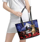 ANZAC Day Leather Tote Bag Lest We Forget
