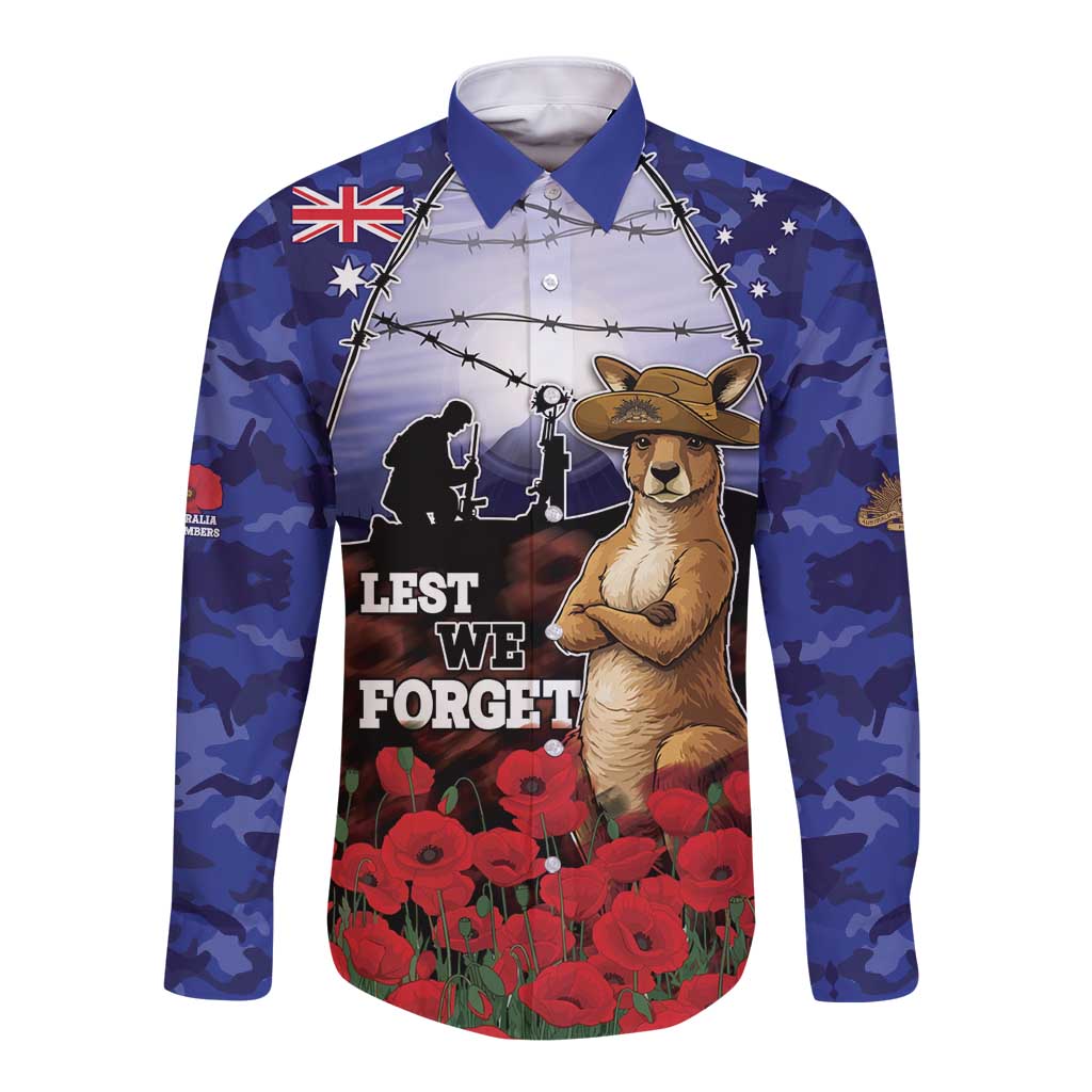 ANZAC Day Long Sleeve Button Shirt Lest We Forget