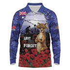 ANZAC Day Long Sleeve Polo Shirt Lest We Forget