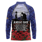 ANZAC Day Long Sleeve Polo Shirt Lest We Forget