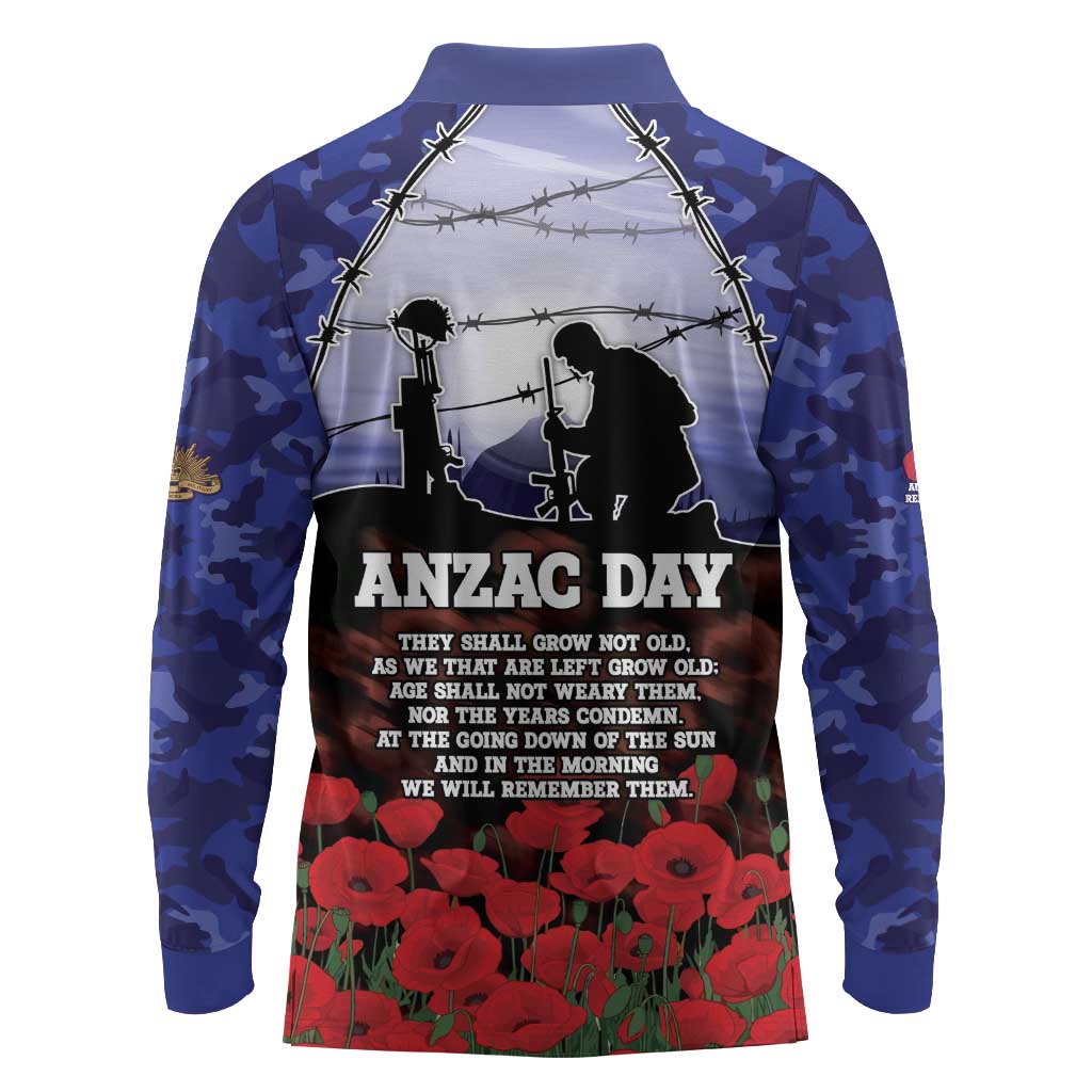 ANZAC Day Long Sleeve Polo Shirt Lest We Forget