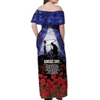ANZAC Day Off Shoulder Maxi Dress Lest We Forget